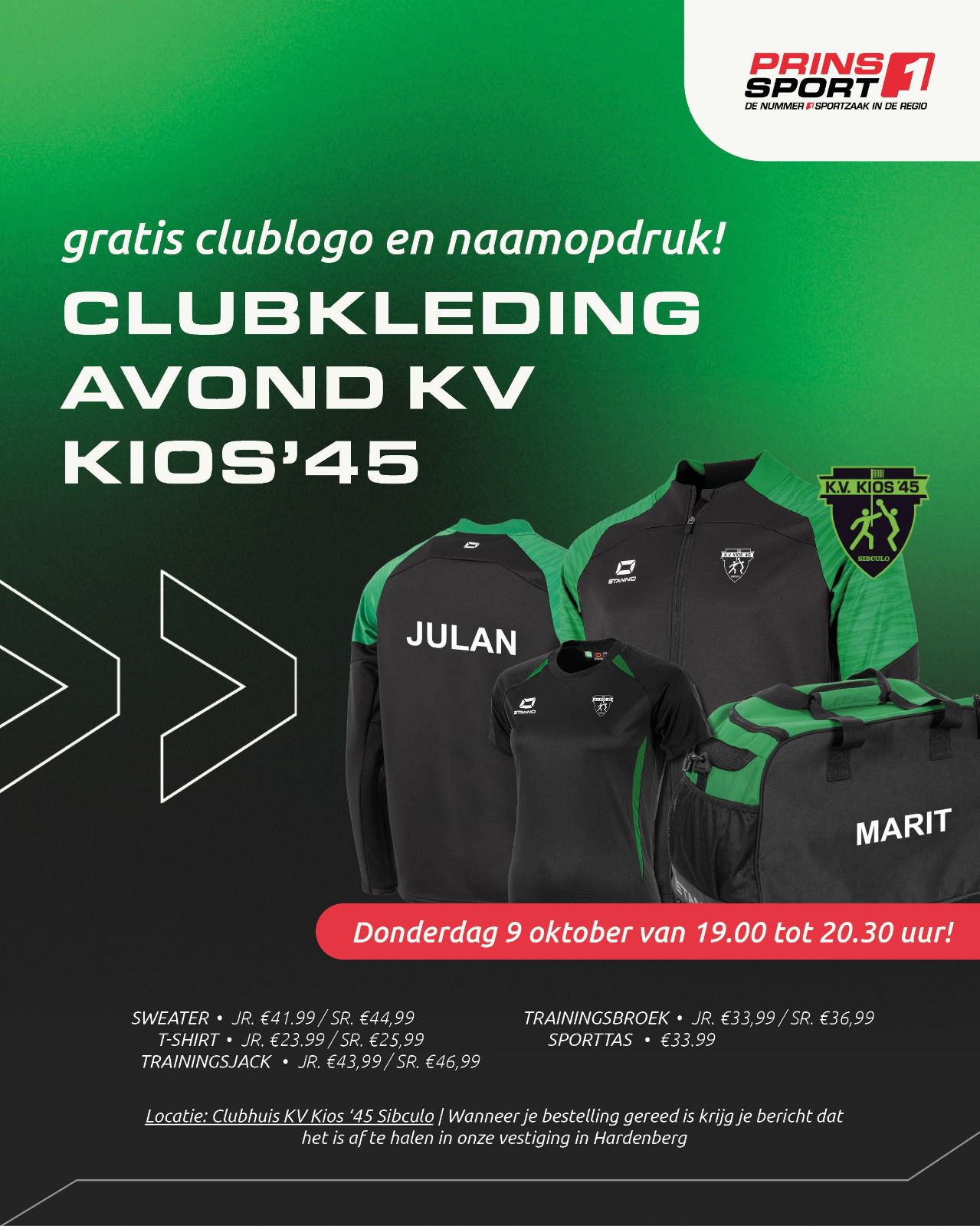 Clubkleding Avond Prins Sport