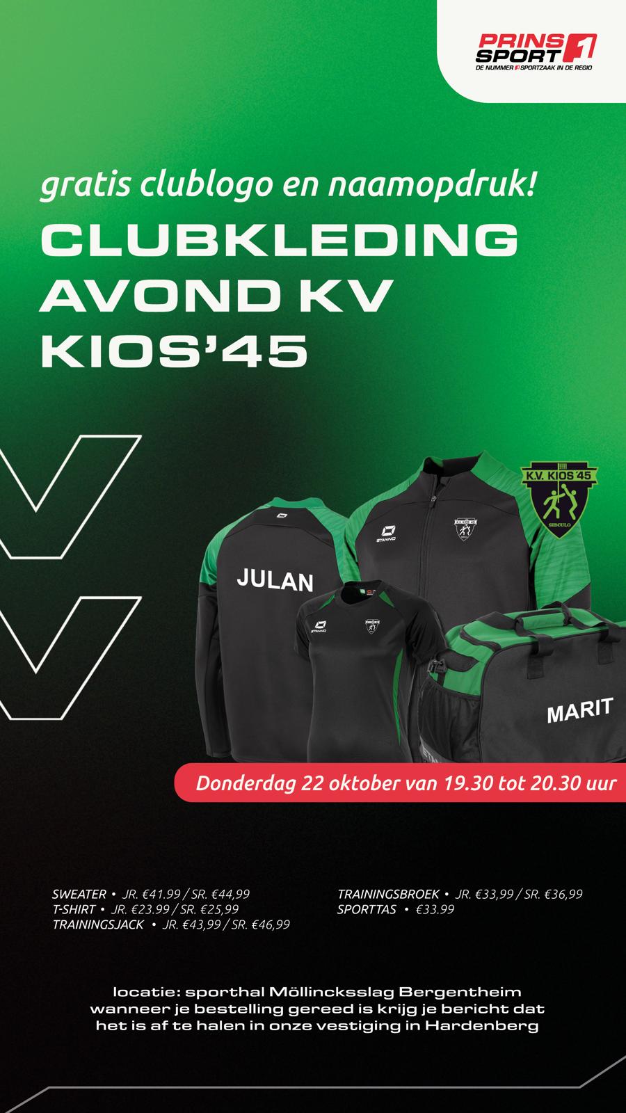 Prinssport clubkleding avond